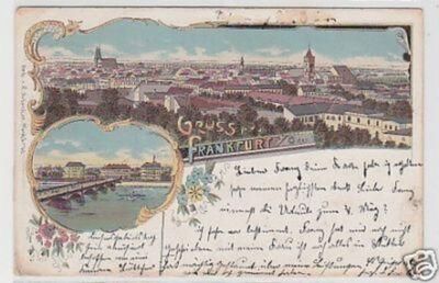 34940 Postcard Lithograph Greeting from Frankfurt or 1899