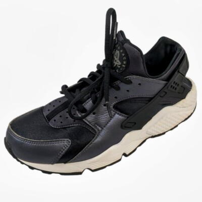 NIKE Air Huarache Running Shoes Metallic Black Women's Size 859429  001