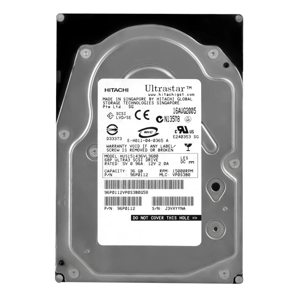 Hitachi Ultrastar 15K147 96P0112 HUS151436VL3600 36GB 15K 16MB SCSI U320 3.5'' - Image 3 of 3