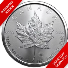 .9999 Fine Silver 1oz Royal Canadian Mint Maple Leaf (2024) (Uncapsulated)