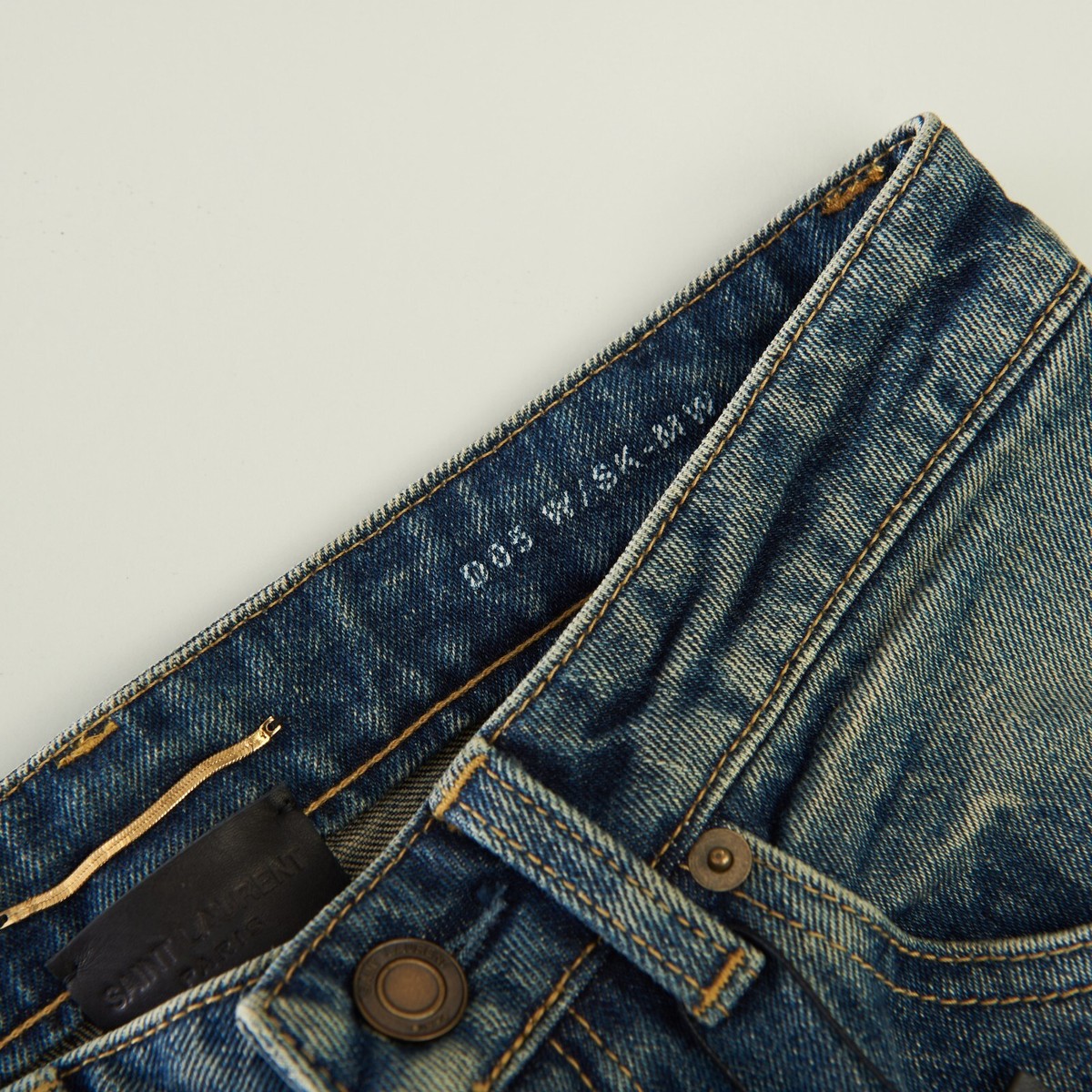 SAINT LAURENT 860$ YSL Mid Waist Skinny Jeans In Vintage