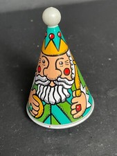 Vtg Lehmann W. Germany 3.5" Tin Friction Conical King Toy Tap Tap 948 Pre-1990