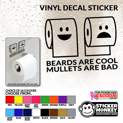 Funny Bathroom Sign Beards Are Cool Mullets Are Bad Toilet Paper