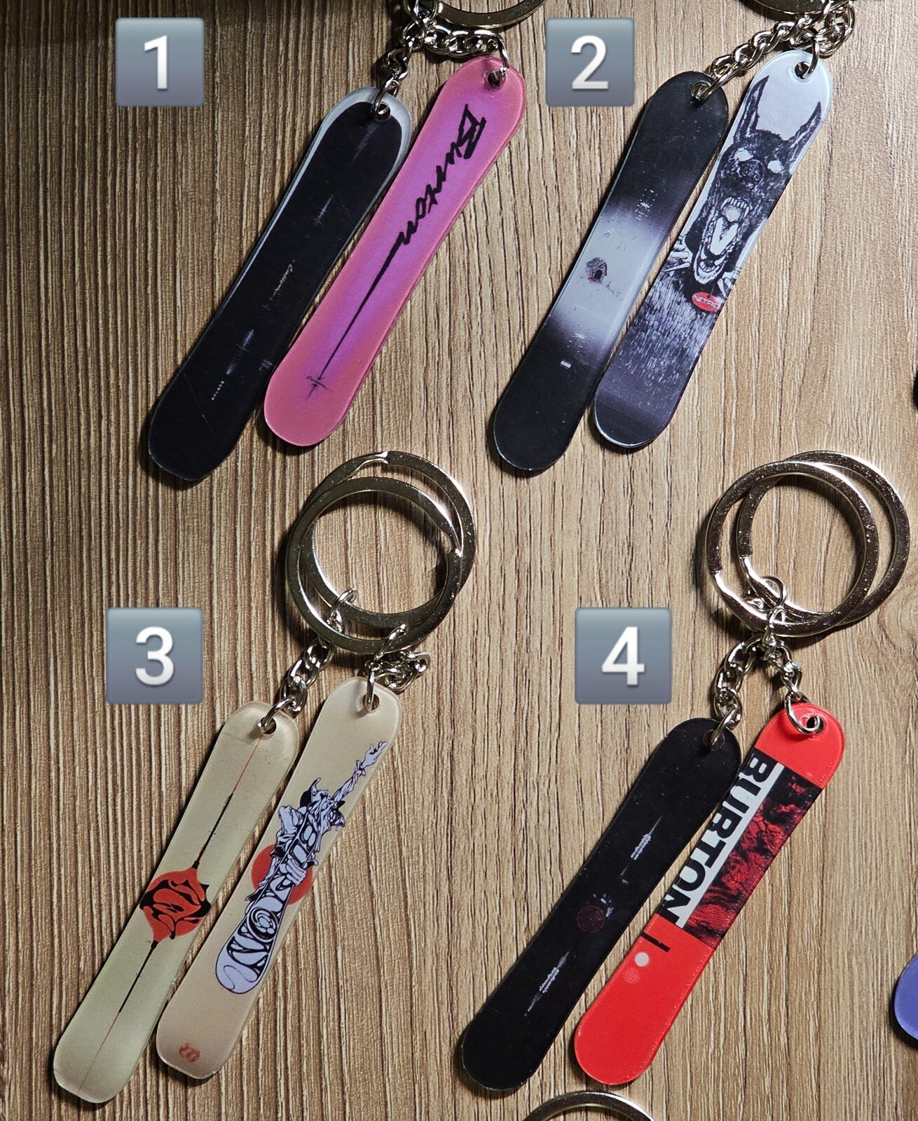 Snowboard Keychain for Snow Season good gift for snowboarders and winter season