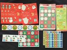 Christmas Sticker Lot Hallmark  Others Snowman Tree Gingerbread Santa Penguin