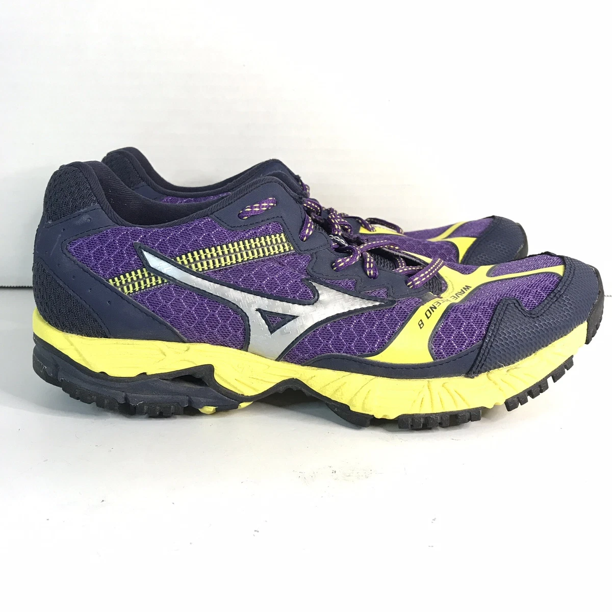 Mizuno Ascend Wave 8 Purple Yellow Running Shoes Womens Size 9