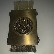 Vintage Pocket Shoe Brush in Brass Case with Retractable Brushes