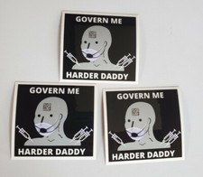Govern Me Harder Npc Stickers 3 Pack Lot Plandemic Obey Sheeple Anti Mask 