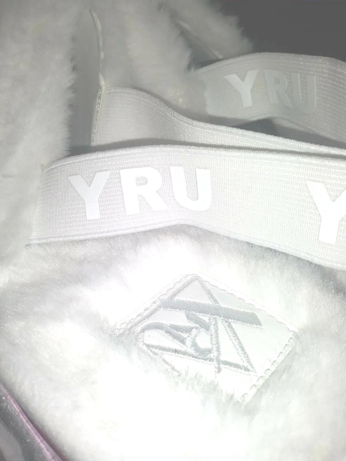 YRU Pink Sky and Clouds FAUX FUR PLATFORMS. Rave Slides. SIZE 11 Festival Slides image 8