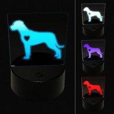 Rhodesian Ridgeback Dog with Heart 3D Illusion LED Night Light Sign Lamp