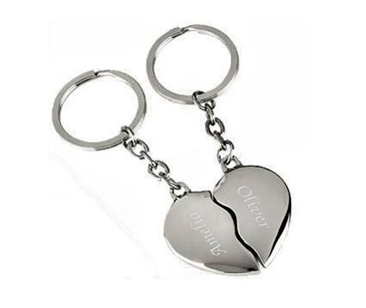 Personalised Silver Plated Lovers Valentines Magnetic Joining