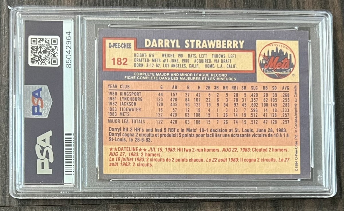 Darryl Strawberry High Graded Rookie Card Collection | eBay