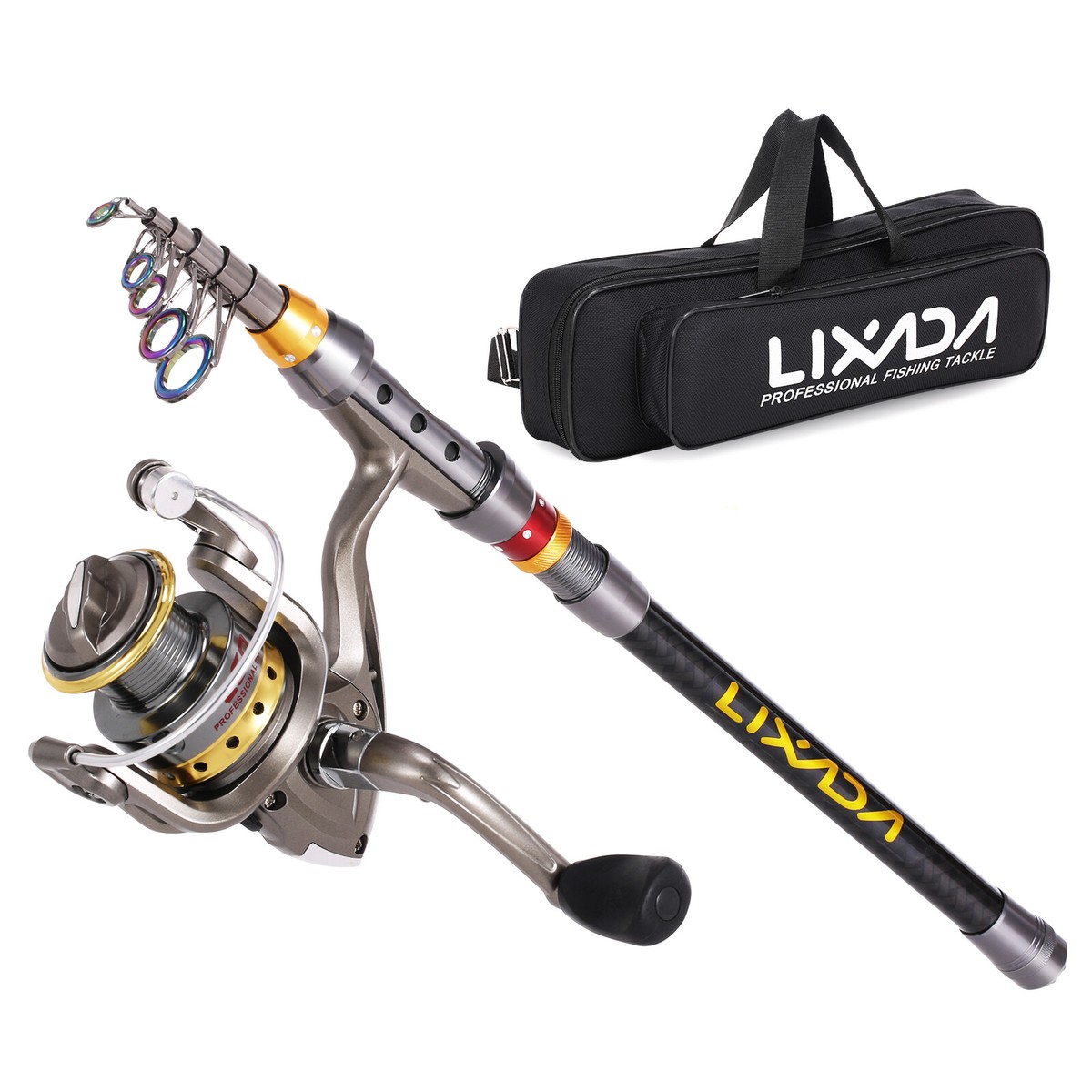 2.49cm lexada telescopic fishing rod set Lixada Pen Premium Mini Pocket Collapsible Pole Kit Fishing + Spinning Reel Combo Kit 1M / 1.4M / 1.8M / 2.1M : Sports & Outdoors a bait set 2 1m Small Line Capacity