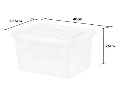 37L Kunststoff Klar Stapelbar Große Aufbewahrungsbox mit Deckel Nestbar Behälter Boxen