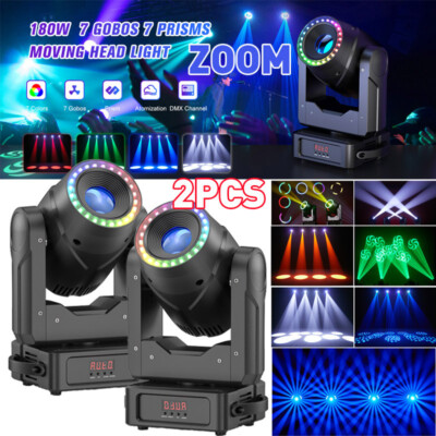 180W Zoom Moving Head Beam DJ Light Prism 7Gobo DMX Stage Light Bar