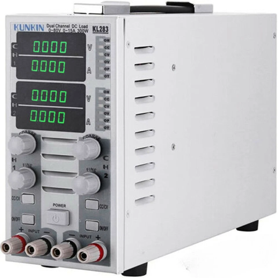 KL283 Dual Channel Adjustable LCD DC Electronic Load Tester 300W 80V 30A 110V - Image 4 of 4