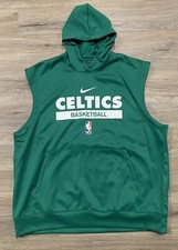 Nike Boston Celtics NBA Team Issue Pregame Warmup Sleeveless Hoodie Size XL Tall