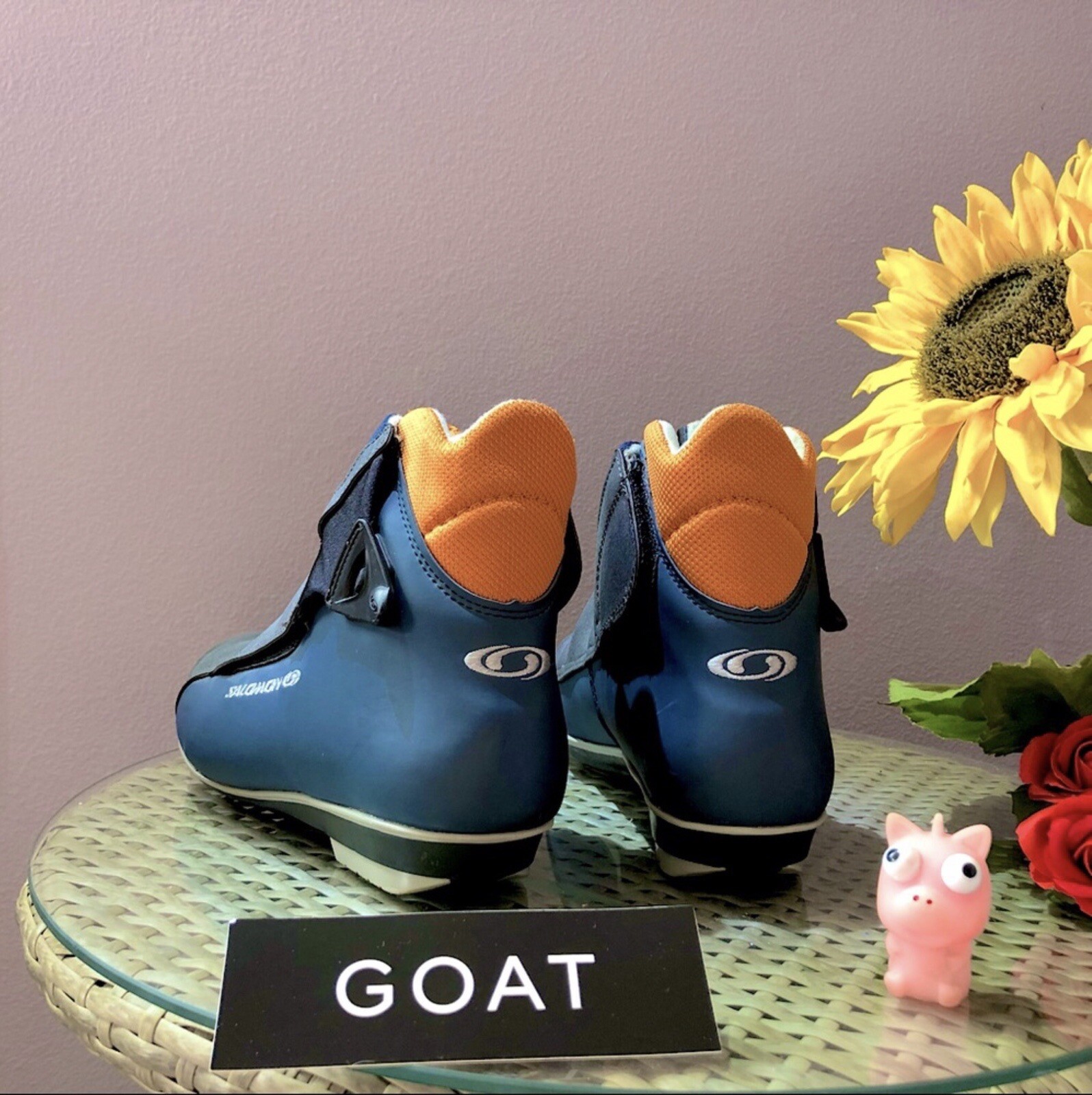 Scarponi da sci Salomon New Escape grigio blu e arancione in pelle taglia 10 da uomo