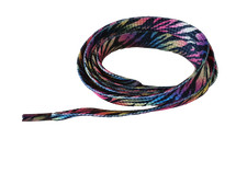 1x PAIR FLAT BLACK RAINBOW ZEBRA STRIPES PRINT SHOE SNEAKER TRAINER LACES 115cm