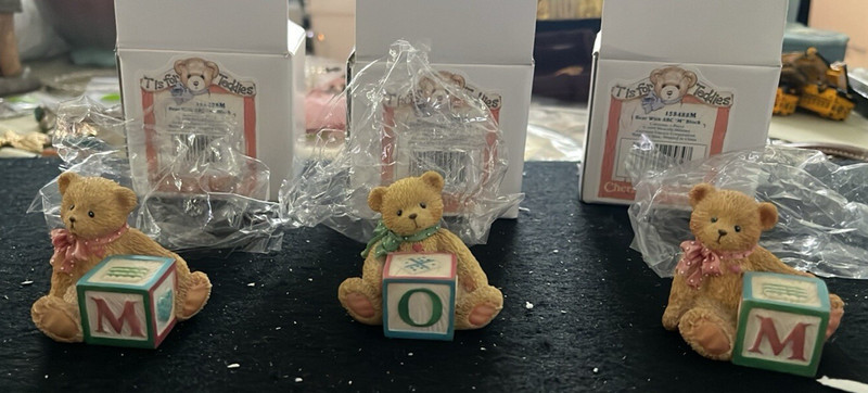 Cherish teddy bear with ABC MOM new blocks