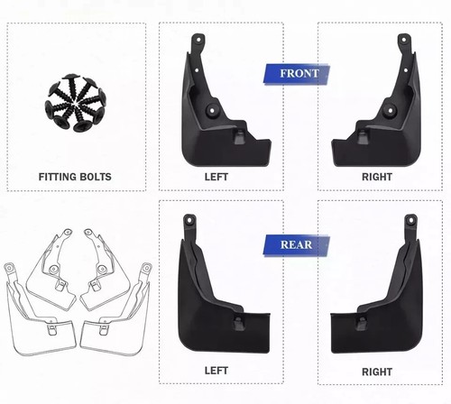New Genuine Full Set Splash Guards Mud Flaps Fender For 2019-2024 Toyota RAV4 - Picture 4 of 6