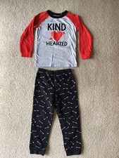 Carters Boys Size 5T 2 Pc Set Kind Hearted Long Sleeve Shirt And Pants