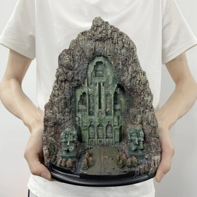 Hobbit Erebor Lonely Mountain Hidden Entrance Door Dwarves Warrior Resin Statues