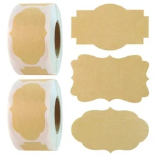 600 Pcs Kraft Paper Gift Labels Stickers for Presents Cosmetic Jars Holiday