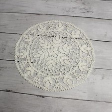 Vintage Handmade Crocheted Lace Doilie Round Cotton Needlework Doily