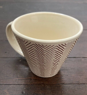 MSRF Design Studio Coffee Mug Retro Cream Beige Brown Chevron Stripes ...