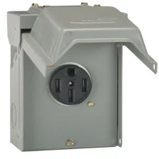 50 Amp Temporary RV Power Outlet Outdoor Receptacle Plug Housing Weather Proof