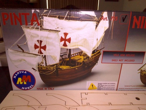 NEW Mantua Model Pinta Wood Ship Boat Scale:1/50 Inch: 22.44" Kit #775 - Afbeelding 3 van 12