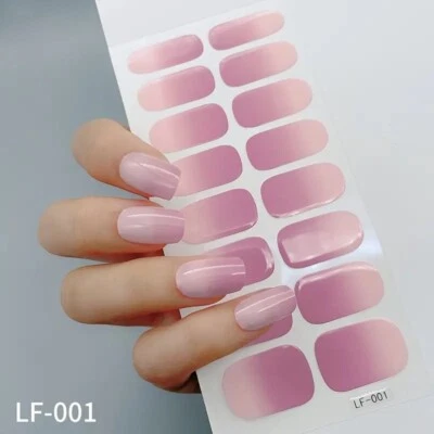 16 Strips Nail Art Stickers Self-Adhesive DIY Wraps Full Cover Gel Polish LF01