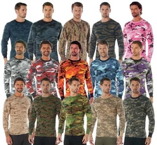 Rothco Long Sleeve Camo T-Shirts - Military Style Long Sleeve Camouflage Tees