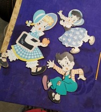 Vintage Dolly Toy Co Jack and Jill Nursery Wall Hanging Thick Cardboard 3 Piece