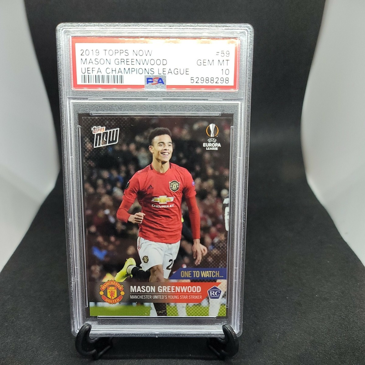 Mason Greenwood - 2019 Topps Now UEFA CL Rookie RC #59 PSA 10 GEM 