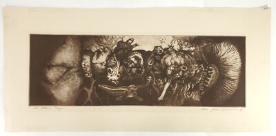 ALAN JAMES ROBINSON Signed Etching ''AT WATERS EDGE'' Undersea Creatures Themed