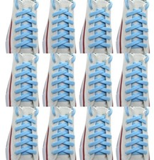 12 pairs Flat "Sky Blue" Sneaker Athletic String 27",36",45",54",63" Shoelace