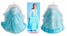 Disney Store Exclusive Frozen Princess Elsa Deluxe Costume Gown Size 9-10 Lg NEW