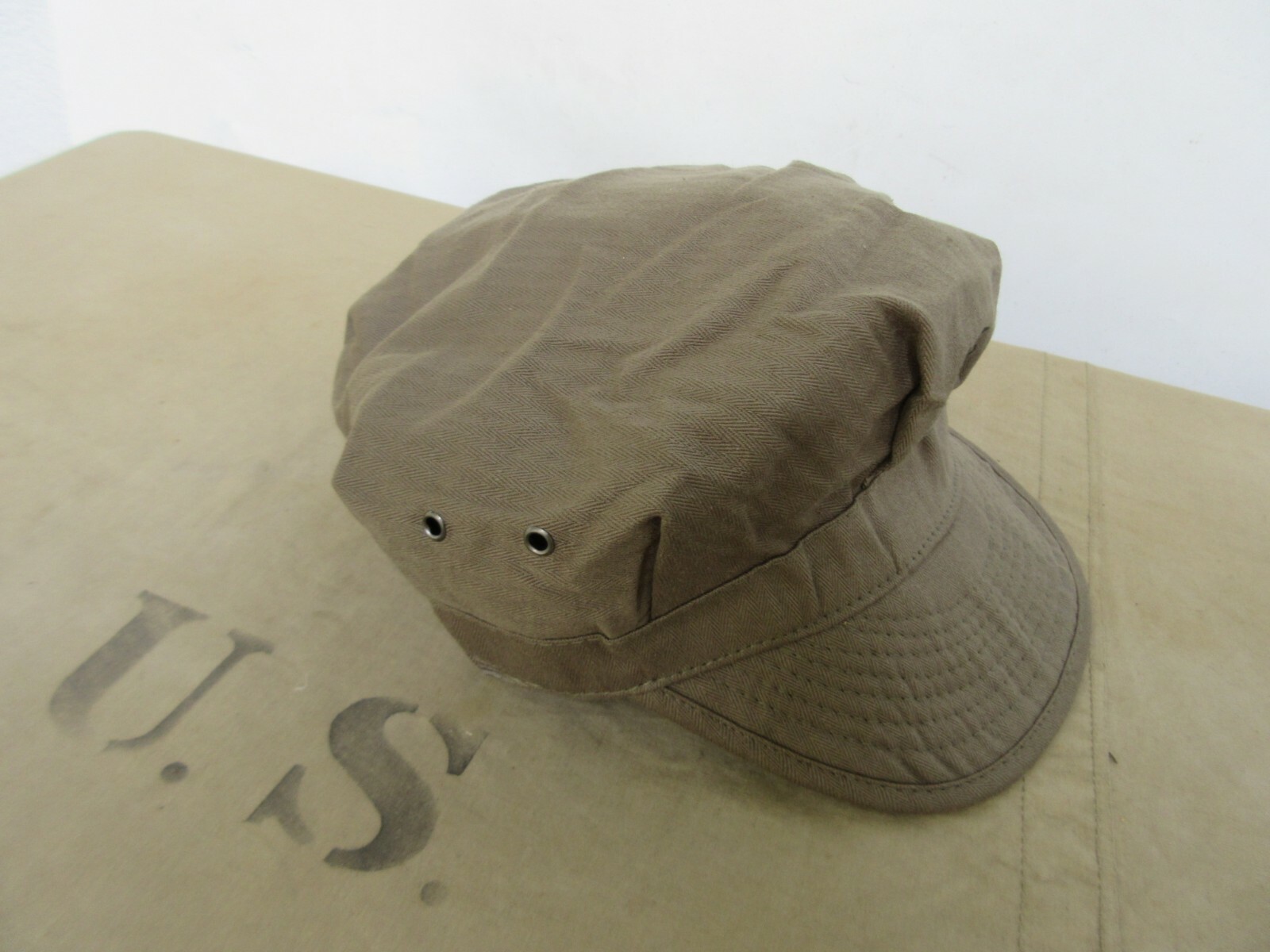 US Army USMC Marine Corps OD Fatigue HBT Utility Cap WK2 WWII Marines ...