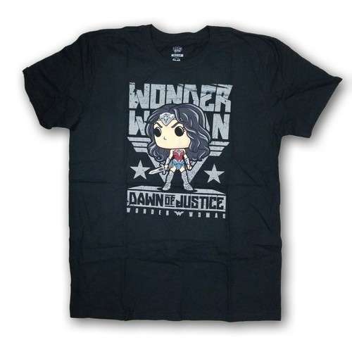 Pop Tees DC Comics Wonder Woman Men's Black Short Sleeve Graphic Tee NWOT