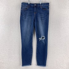 Kut from the Kloth Donna Crop Skinny Jeans Womens Size 4 Blue Distressed Casual