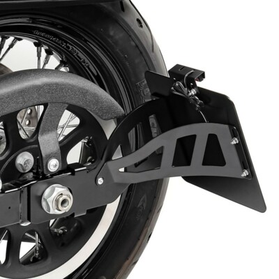 Seitlicher Kennzeichenhalter für Harley Davidson Dyna Fat Bob 08-17 schwarz
