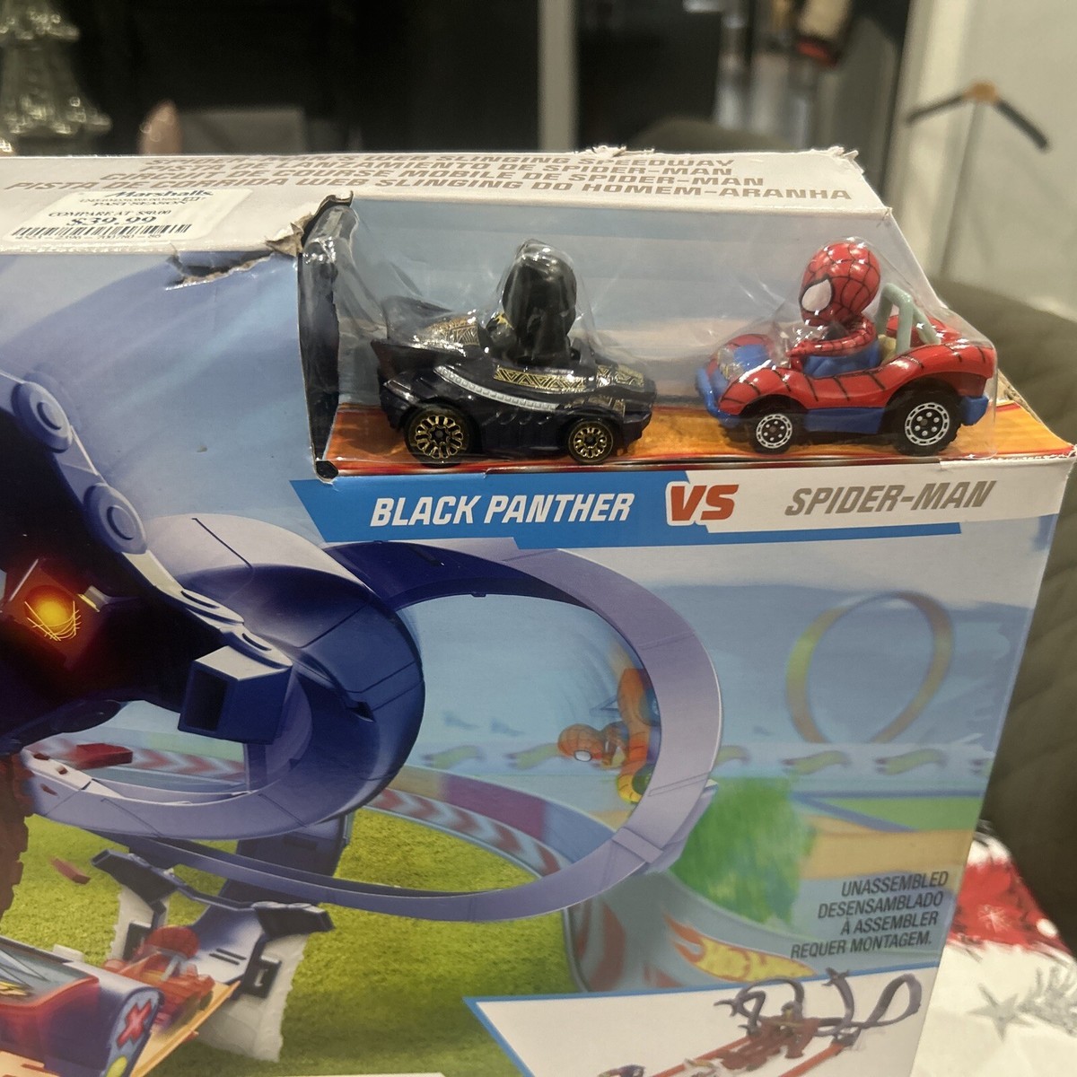Toy Car Track Set, RacerVerse Spider-Man's Web-Slinging Speedway