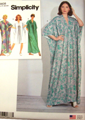 Simplicity Caftan In Two Lengths Uncut Pattern S8877 Misses' Sizes XS-XL, B26