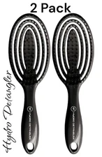 2 Pack - Smart Tech Hydro Detangler Brush Black Wet or Dry