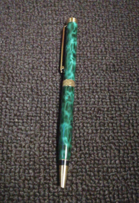 CARVEN ボールペン CARVEN Cobalt Green marble Twisted Ballpoint Pen(Blue ink) wz/Box