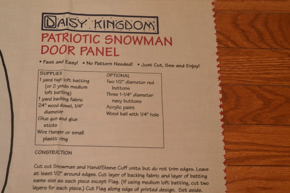 35" x 45", Patriotic Snowman Door Panel, Daisy Kingdom/Gore-Evans C1692 - Image 4 of 4