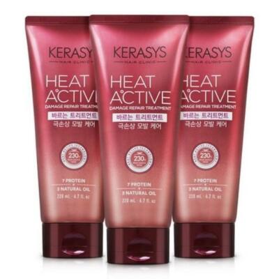 Kerasys Heat Active Damage Repair Treatment 220ml*3Pcs - FREE SHIPPING