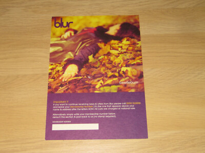 BLUR - BEETLEBUM - ORIGINAL PROMO A5 FLYER -